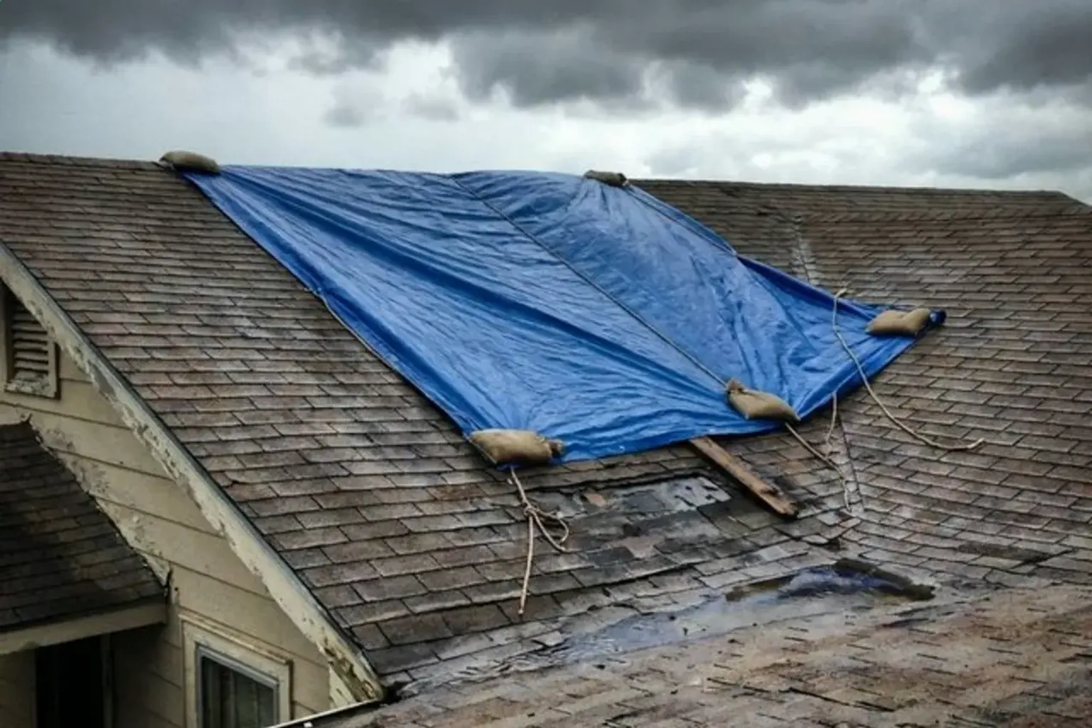 Emergency roof tarping and stabilization after storm damage in Provo, Utah